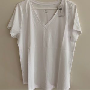 J. Jill White V Neck Tee